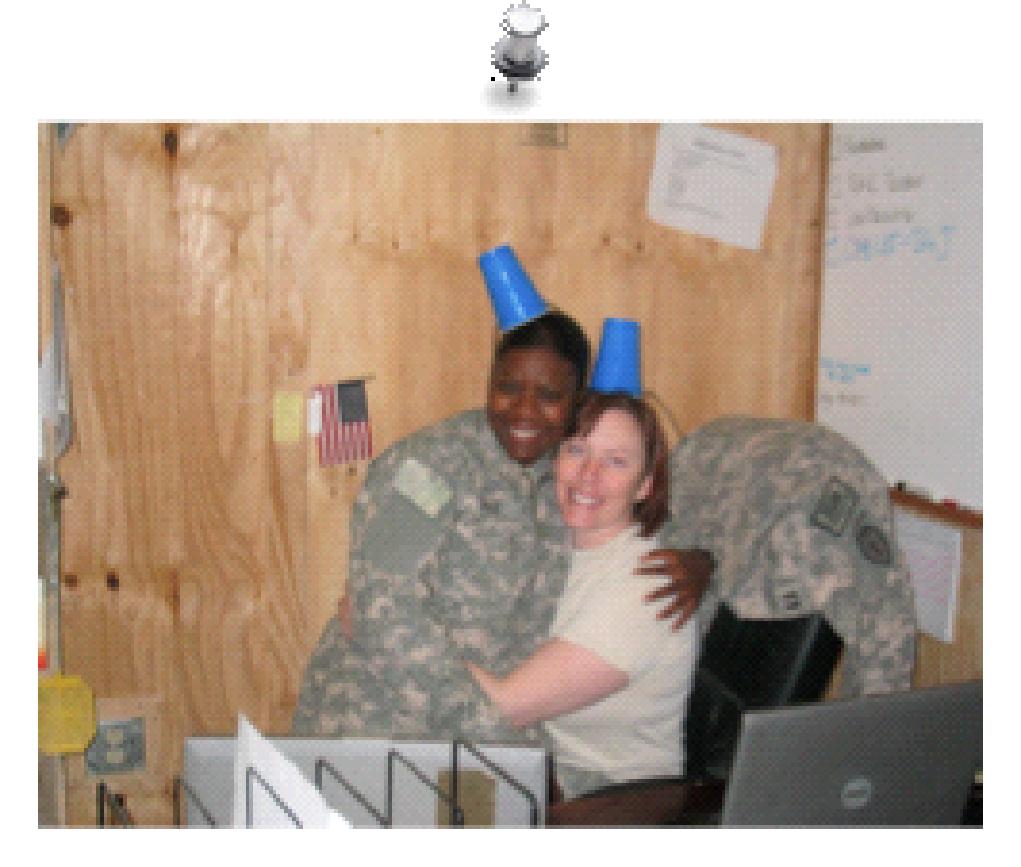 The office folks acting goofy for Sgt. Jackson's birthday