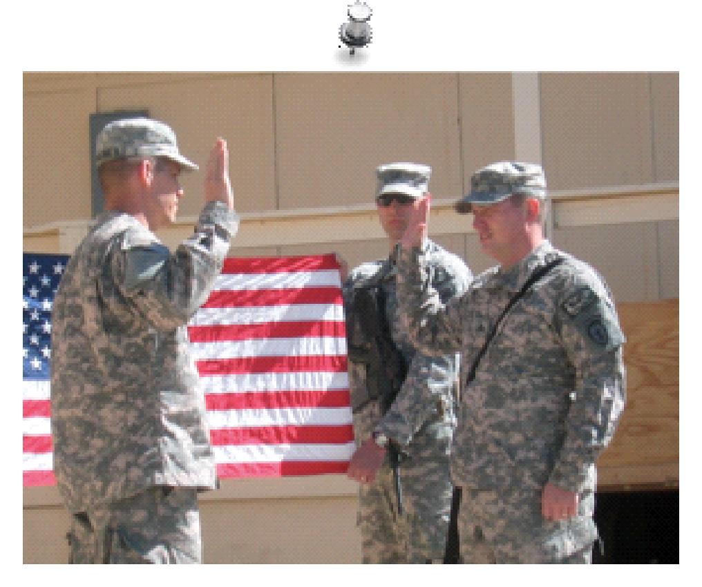 Sgt. Neal's re-enlistment ceremoney (yes, I swore him in!)