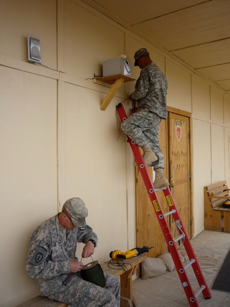 SGT Kelly installing said speakers!