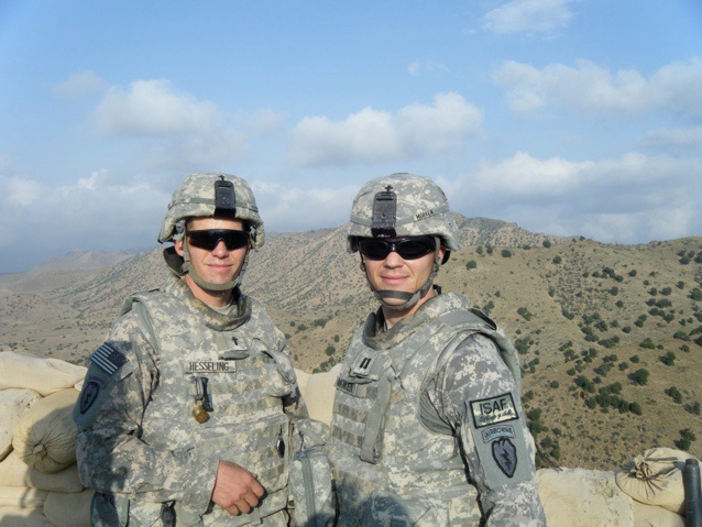 CH Morken and I at Observation Post 1 by FOB Tillman. By the way, that's Pakistan in the background!