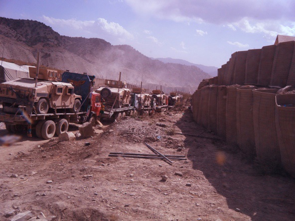 The convoy prepping to move out...
