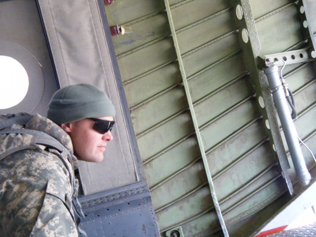 Chief VanWierden observing the pallets hit on target.